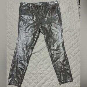 Good American Silver Metallic Pants